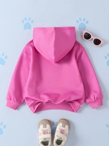 SHEIN | PAW Patrol Young Girl Cartoon Print Long Sleeve Sweatshirt - Pink - View 2