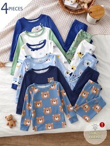 4PCS Baby Boys Pajamas - Royal Blue - View 1