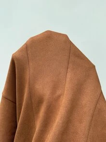 SHEIN LUNE Casual Women's Autumn/Winter Button-Down Shirt Dress Fall 2026 Clothes Work Brunch Shades Of Brown - Brown - View 7