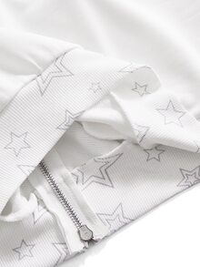 Sweetness Women's Autumn/Winter Cute Anime Print White Hooded Sweatshirt - White - View 5