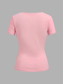 SHEIN EZwear 3件組女款純色V領T恤 - 彩色 - 查看 5