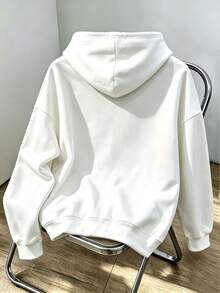 Daypath Men's 3D Embossed Letter Graphic Hoodie, Drop Shoulder Pullover With Kangaroo Pocket For Casual Streetwear, Daily Wear And Weekend Outings - Multicolor - View 3