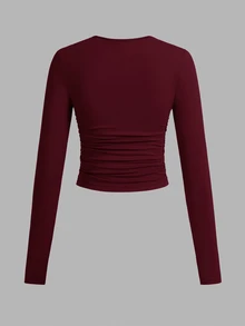 SHEIN EZwear 3件組女款素色圓領T恤 - 彩色 - 查看 9