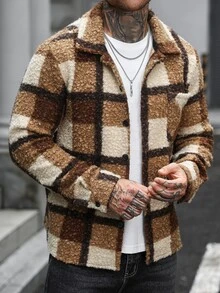 Manfinity CasualCool 男士厚羊毛長袖夾克，冬季款 - 彩色 - 查看 1