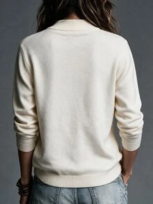 Omancia Women Frog Button Front Knit Cardigan, Long Sleeve Stand Collar Chinese Style Solid Sweater Coat - Apricot - View 2