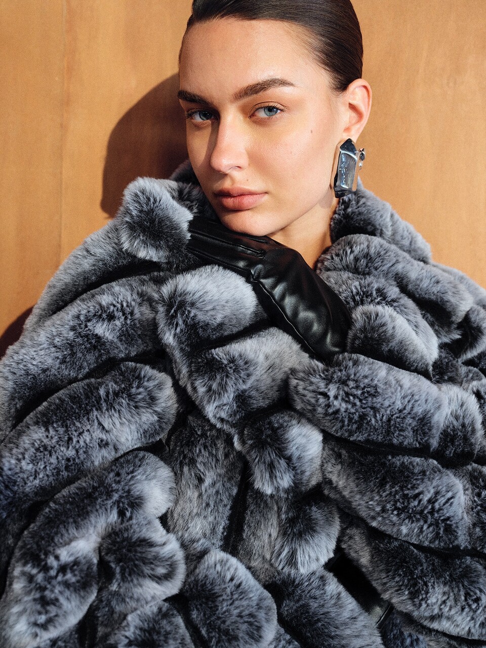 MOTF WOMEN'S VINTAGE FASHION FAUX FUR COAT FOR EVENING PARTY