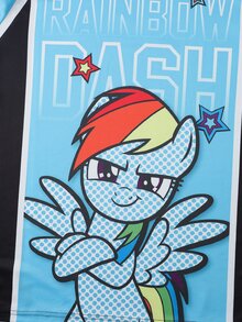 My Little Pony X SHEIN Men's V-Neck Raglan Short Sleeve Casual T-Shirt G4 - Blue - View 4