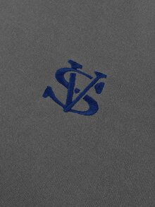 STYNVO 男士抽繩腰字母圖案休閒日常穿著運動長褲 - 深灰色 - 查看 3