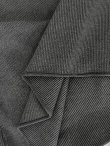 Pariaura Slouchy Minimalist Commute Casual Premium Feel Round Neck Loose Fit Slimming Pullover Sweater And Elastic Waist Skirt 2 Pieces Set - Grey - View 7