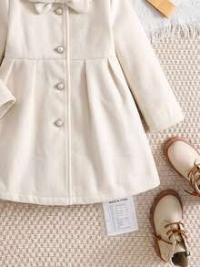 SHEIN Young Girl Woven Solid Color Lapel Casual Wool - Multicolor - View 7