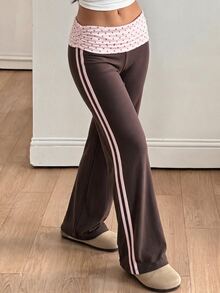 SHEIN Tween Girls Tween Girl Casual Straight Leg Sweatpants Leopard Print Versatile Outfit Suitable For Daily Commute, Gathering, - Multicolor - View 4