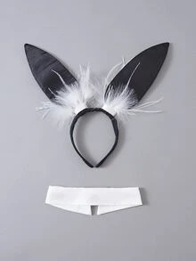Fantasy Costume Accessories 2pcs Set - Black and White - View 2