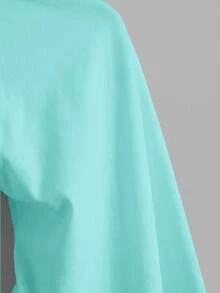 Slaydiva (Premium Fabric Version) - Summer Knitted Fine Ribbed Multi-Function Sleeveless Short Solid Color Notch Neck Tank Top - Mint Blue - View 5