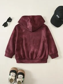 SHEIN 兒童小男孩秋冬休閒賽車圖案針織紅色運動衫 男童運動衫 - 彩色 - 查看 2