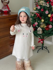 DAZY Baby Girl Cartoon Pattern Casual Daily Summer Dress - White - View 3