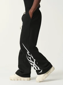 STYNVO Men's Drawstring Waist Pocket Casual Daily Travel Sweatpants - Black - View 4