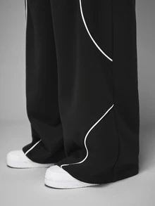 STYNVO 男士拼色休閒百搭日常穿著運動長褲 - 黑色 - 查看 3