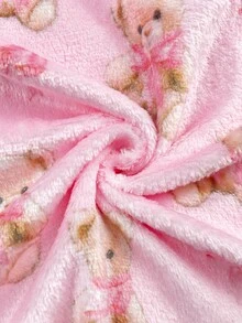 SHEIN 女嬰卡通熊連帽居家睡袍 - 粉色 - 查看 5