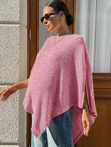 MaterniWear 孕婦純色蝙蝠袖不對稱下擺T恤 - 藕粉色 - 查看 7
