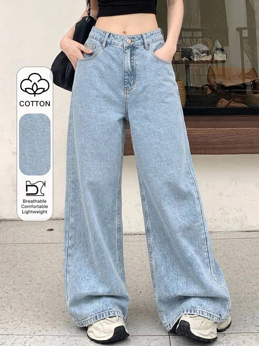 DAZY 女款夏季超短 A 字版休閒街頭風性感牛仔短褲 - 淺色水洗藍 - 查看 1