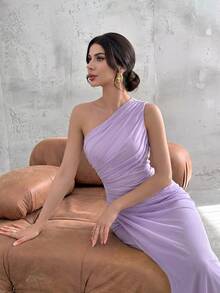 Firerie Women's Elegant Formal Office Commute Casual Vacation Party Vintage Teacher Mesh Solid Color One - Lilac Purple - View 7