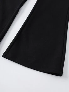 My Little Pony X SHEIN طقم بلوزة رياضية بأكمام طويلة مطبوعة برسومات كرتونية وبنطال واسع للفتيات الصغيرات - وردي - مشاهدة 7