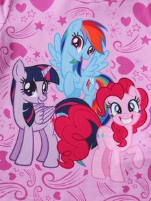 My Little Pony X SHEIN Young Girl Cartoon Pattern Short Sleeve T-Shirt And Shorts Casual Daily Outfit - Hot Pink - View 4
