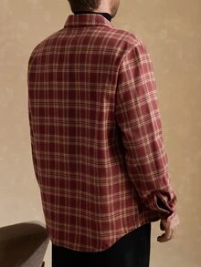 Core Aspect 1pc Men's Light Business Style Shirt, Commute Versatile, Fashionable & Comfortable, Boyfriend Gift, Husband Gift, Anniversary Gift - Red - View 2