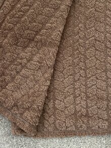 SHEIN CURVE+ Plus Size Women's Flannel Hooded Plush Robe, Thickened Winter Pajamas, Lined, Comfortable For Autumn - Brown - View 8