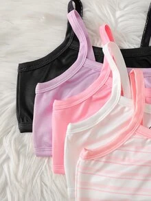 SHEIN 5件組青少年女孩內搭背心 - 彩色 - 查看 4
