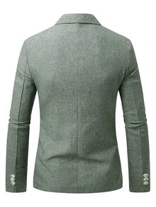 Manfinity Mode Men's Notch Lapel Casual Versatile Commute Travel Blazer - Dark Green - View 2