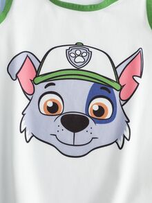 SHEIN | PAW Patrol Young Boy Cartoon Print Tank Top And Boxer Briefs Set - Green - View 5