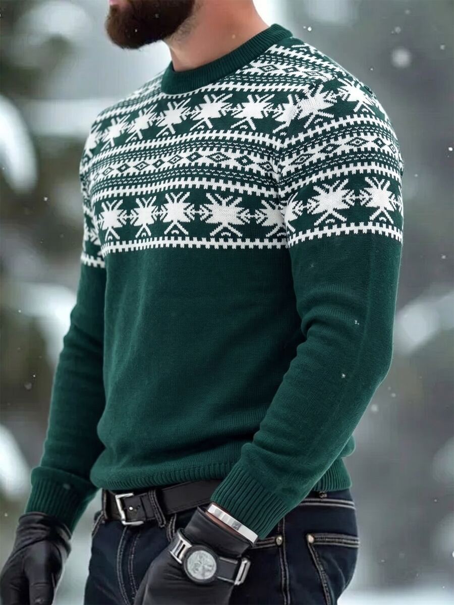 Manfinity Homme Men's Colorblock Casual Daily Long Sleeve Sweater - Multicolor - View 1