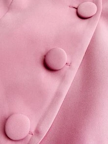 Maweii Setelan Seksi Wanita Ukuran Besar dengan Blazer Lengan Panjang Kerah Simpul Warna Polos dan Rok - Berwarna merah muda - View 7