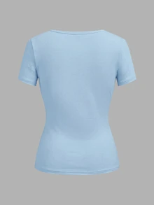 SHEIN EZwear 3件組女款純色V領T恤 - 彩色 - 查看 7