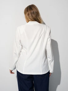 Maija Plus Size Women's Solid Color Single Button Casual Commute Blazer - White - View 6