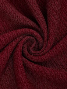 Sweetra Plus Size Women's Solid Color Front Tie Flare Sleeve Elegant Waist-Cinching A-Line Dress Fall - Burgundy - View 6