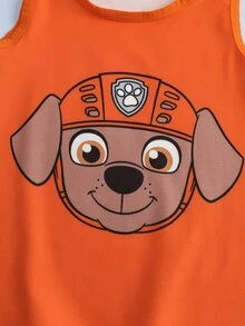 SHEIN | PAW Patrol Young Boy Cartoon Print Tank Top And Boxer Briefs Set - Orange - View 5