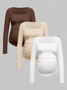 SHEIN 3PCS Maternity T-Shirts - Multicolor - View 7