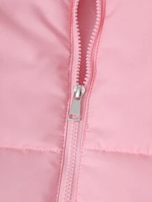 SHEIN 秋季粉色立領背心 3 件套 女孩修身長袖內搭衫喇叭褲 Y2K 可愛運動風 80 年代 8-16 歲學生生日禮物 - 粉色 - 查看 3