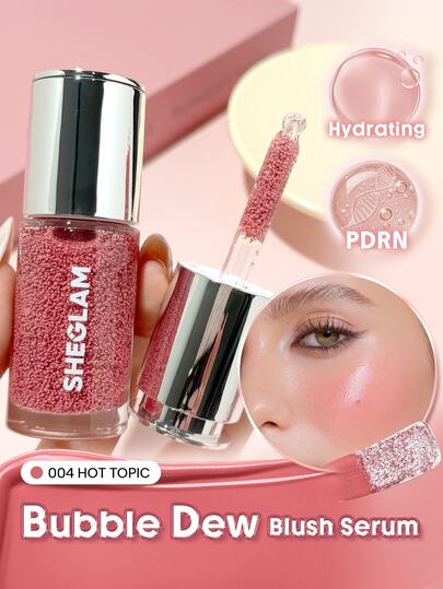 SHEGLAM Bubble Dew Sérum Rubor-004 Hot Topic Rubor Líquido Nutritivo Marca de Belleza Cosmética Maquillaje para Mujeres y Niñas
