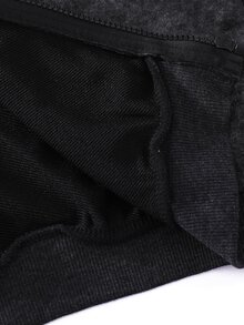 SHEIN 1件青少年男孩圖案印花開襟雪洗衛衣，舒適新穎面料，適合運動穿搭與多季節穿著 - 黑色 - 查看 5