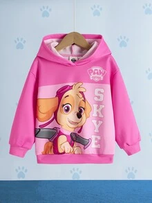 SHEIN | PAW Patrol Young Girl Cartoon Print Long Sleeve Sweatshirt - Pink - View 3