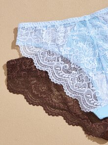 Lullawish 5pcs/Pack Women's Floral Lace Sexy Fashion Triangle Panties - Multicolor - View 5
