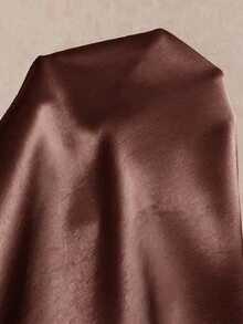 Elaquor 大尺碼女款純色圓領喇叭袖寬鬆優雅襯衫 - 咖啡棕 - 查看 9