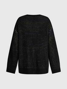 ROMWE Goth Women's Skull Gradient Long Sleeve Single-Breasted Knit Cardigan - Multicolor - View 2