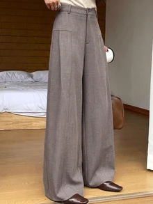 DAZY 女款素色休閒百搭日常穿著長褲 - 杏色 - 查看 3