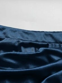 GlowEve CURVE 女款大尺碼純色百褶休閒百搭日常裙 - 藍色 - 查看 5