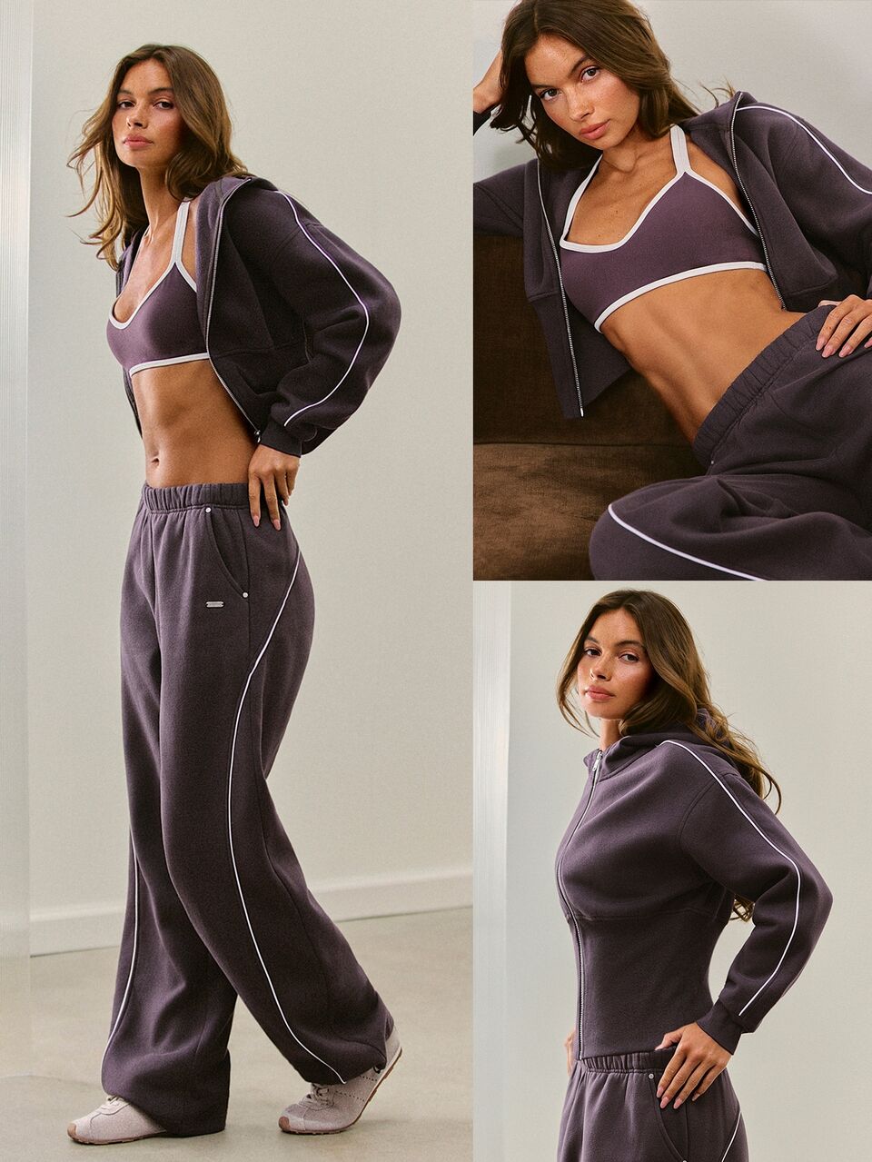 Cozy Street Collection Everyday Fleece Coffee Run Waist-Length Hooded Bomber With Ribbed Hem & Metallic Details Daily Casual Fall Winter Wear