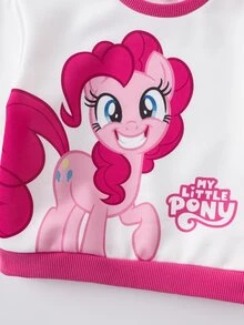 My Little Pony X SHEIN Baby Girl Crew Neck Long Sleeve Sweatshirt And Pants Casual Set G4 - Multicolor - View 4